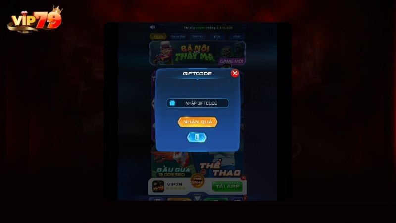 Hướng dẫn nhận giftcode Vip79